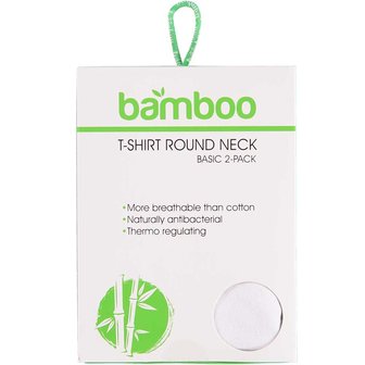 Bamboo T-shirts women basic 2 pak wit ronde hals