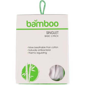 LADIES BASIC SINGLET BAMBOO 2-PACK WIT