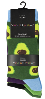 Vincent Creation&reg; Unisex Casual Sokken &quot;Avocado&quot; 3-pack