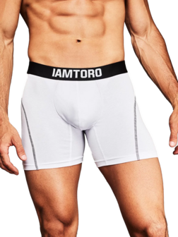 IAMTORO 2 PACK Premium Heren Boxershort WIT/GRIJS