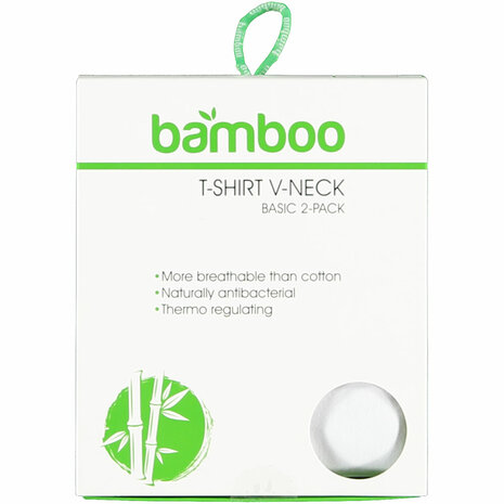 Bamboo T-shirts men basic 2 pak white v-neck