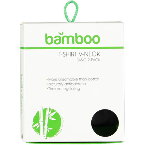 Bamboo T-shirts men basic 2 pak black v-neck