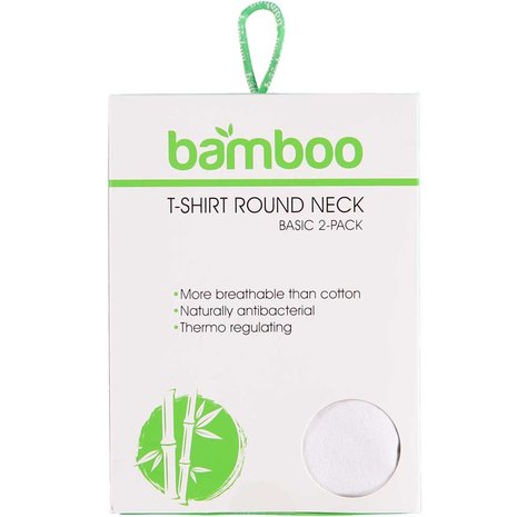 Bamboo T-shirts women basic 2 pak wit ronde hals