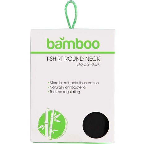 Bamboo T-shirts women basic 2 pak black ronde hals