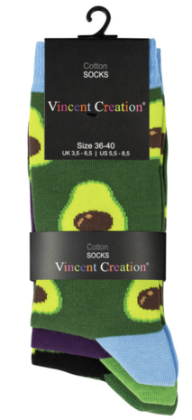 Vincent Creation® Unisex Casual Sokken "Avocado" 3-pack