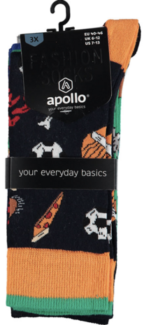 Apollo® Fashion Sokken "kleurrijke print" 3-pack