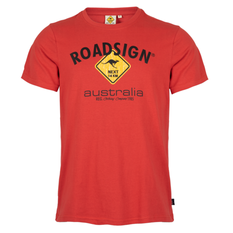Roadsign Australia -Heren -t-shirt -kleur: rood (LogoPrint)