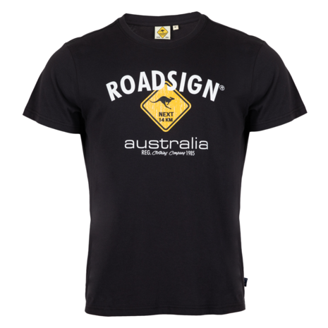 Roadsign Australia -t-shirt heren -kleur: ZWART (LogoPrint)